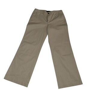 Lauren Ralph Lauren Womens Wide-Leg Khaki Pants Size 12 100% Cotton Casual Light